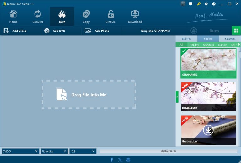 import mkv files in leawo dvd creator