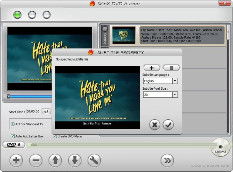 load external subtitles in winx dvd author