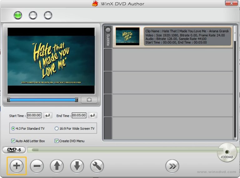 upload mkv files in winx dvd author